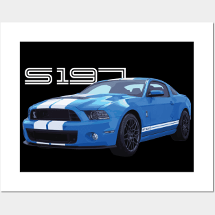 S197 SHELBY GT500 COBRA Mustang GT 5.0L V8 GRABBER BLUE Posters and Art